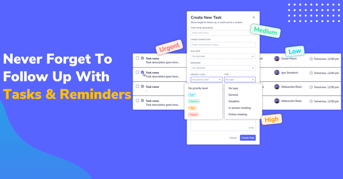 Reminder Task Examples Never Forget To Follow Up With LeadDelta Tasks and Reminders